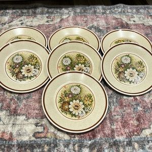 VINTAGE Lenox Temper-Ware Magic Garden Plates MW Safe Set of 7